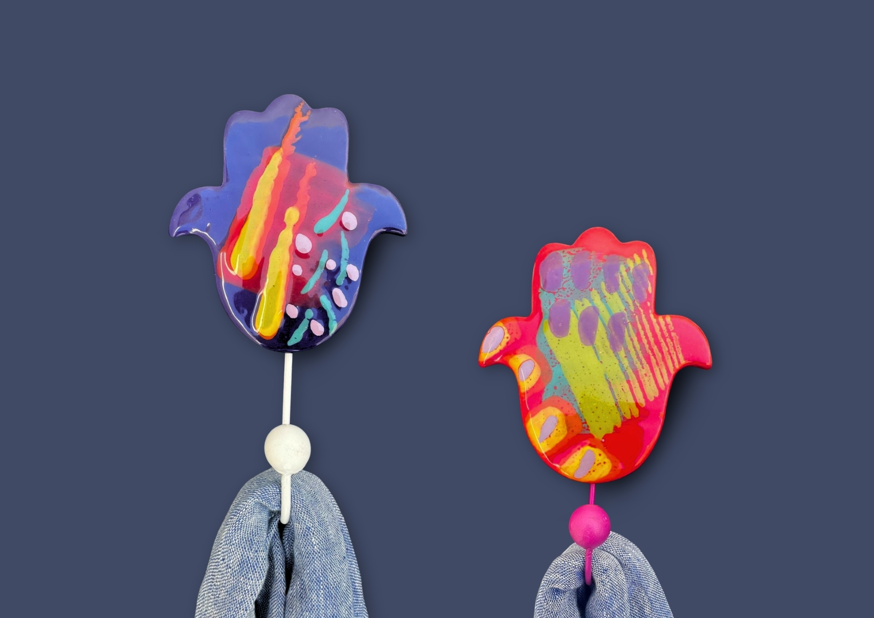 Ensemble de 2 portes manteau en céramique