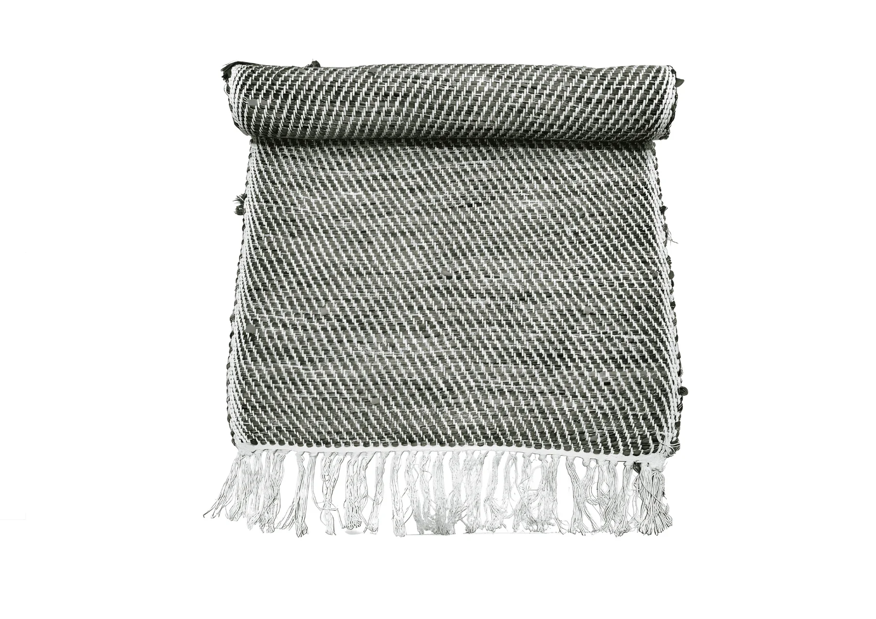 Tapis de couloir en coton Vert / Beige