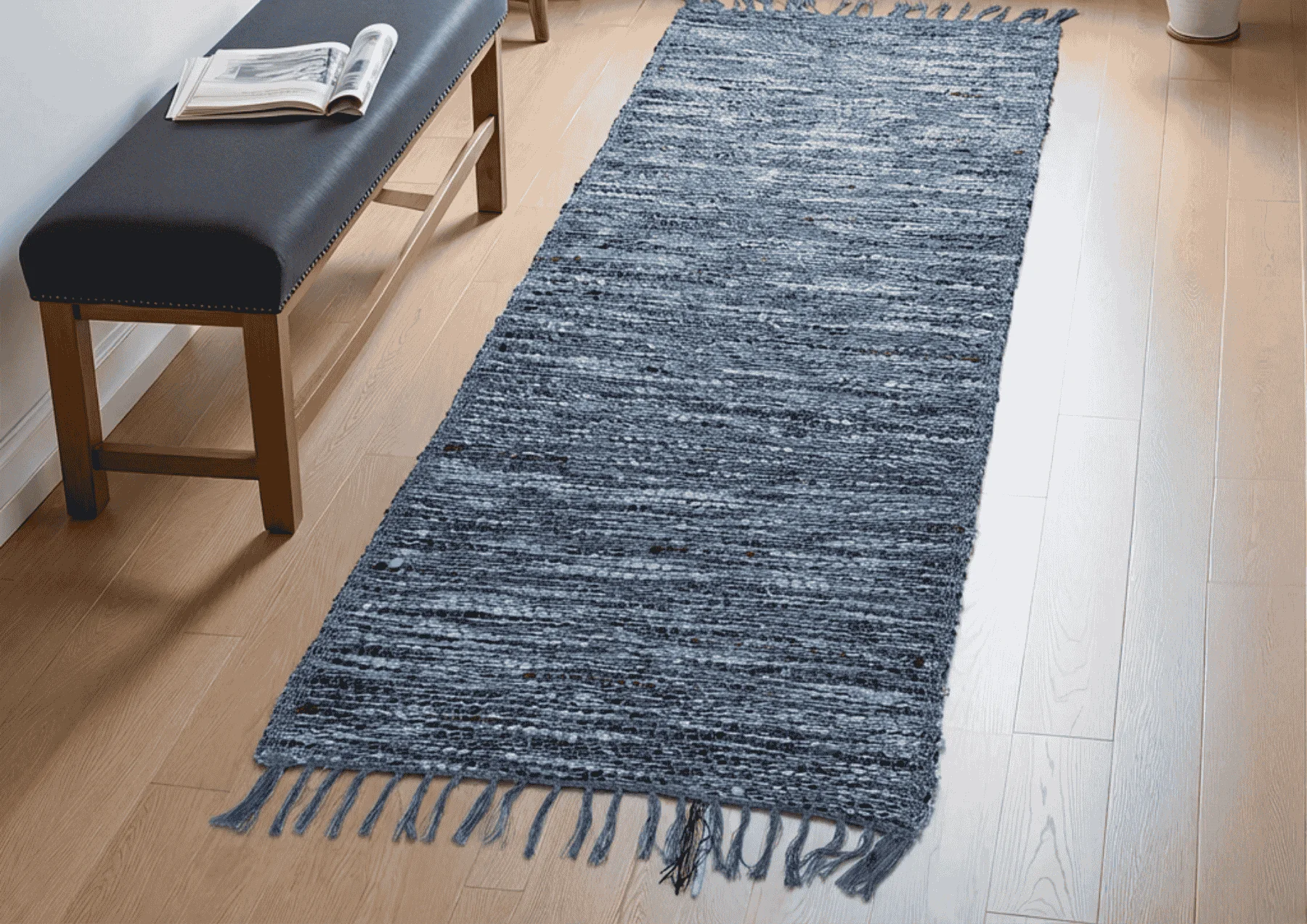 Tapis de couloir en jeans recyclé