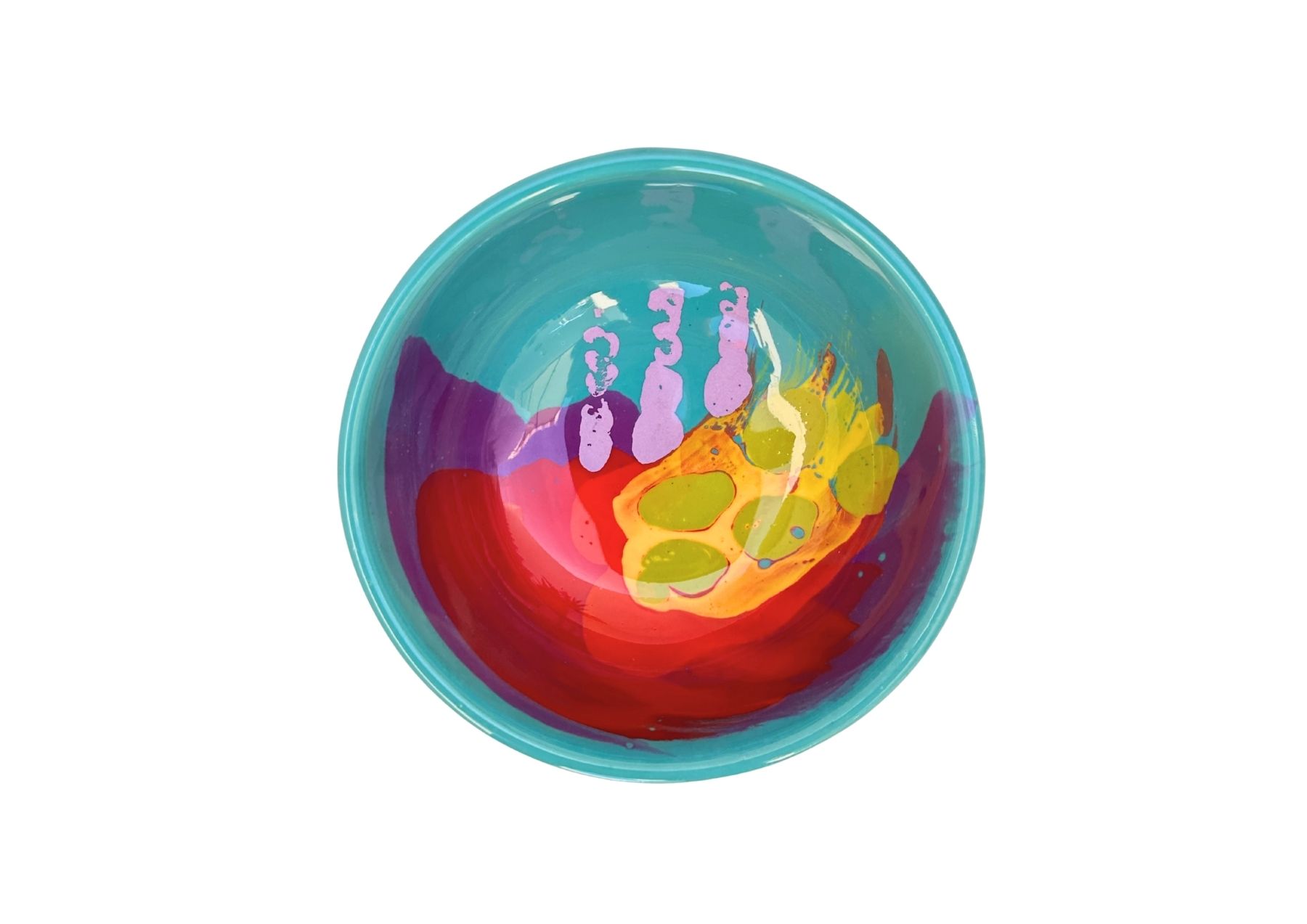 Bol turquoise à céréale en céramique artisanal