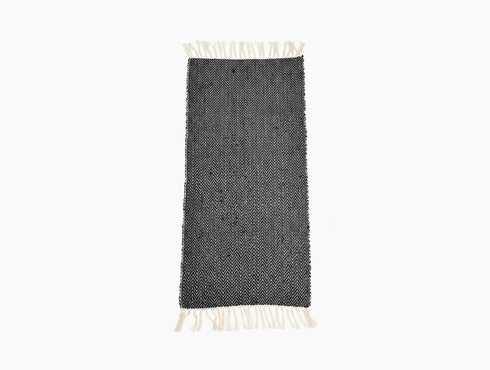 Descente de lit chevron en laine  Beige / Gris