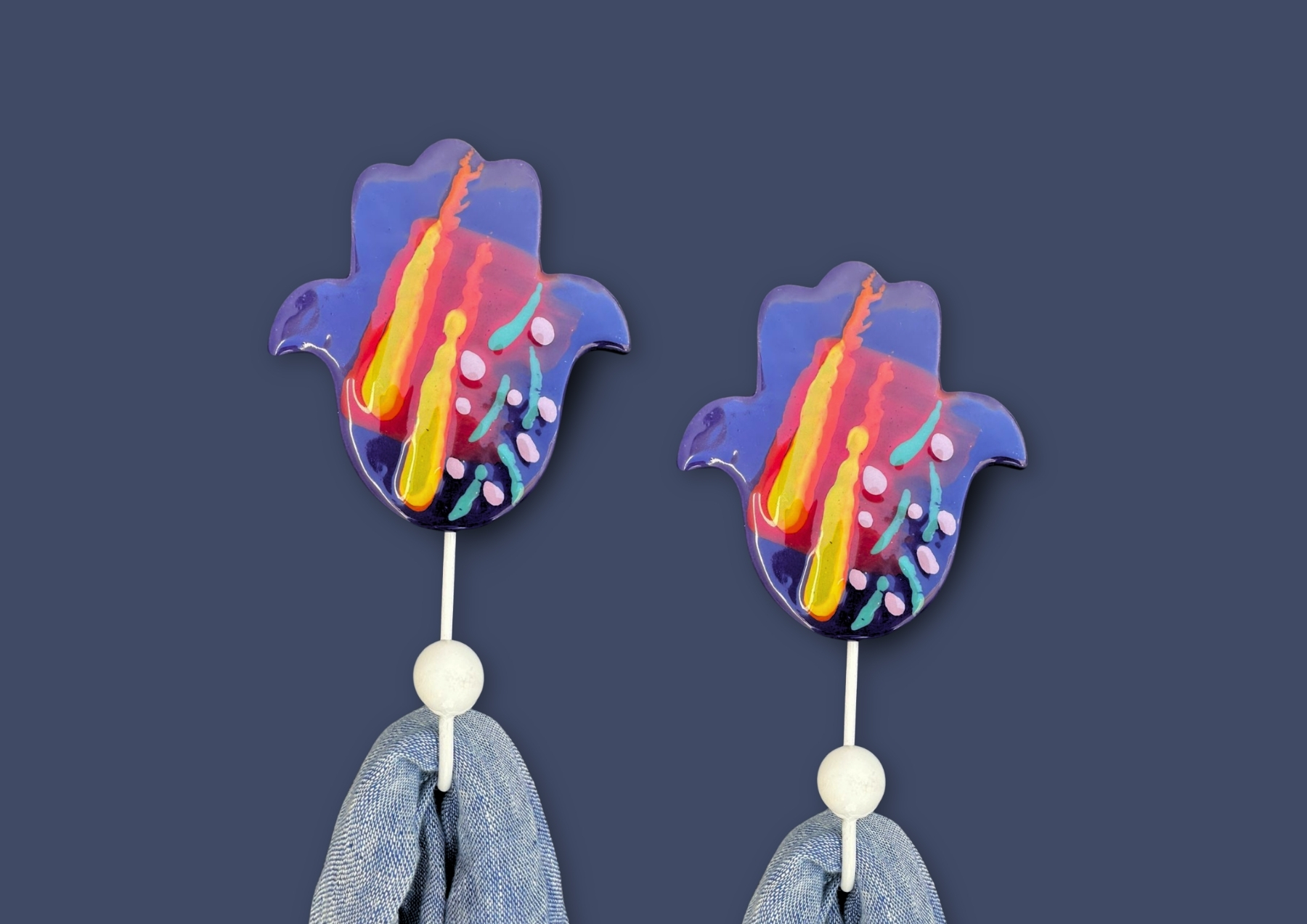 Ensemble de 2 portes manteau en céramique