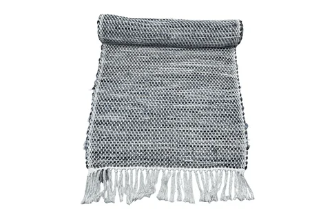 Tapis de couloir en fil de coton naturel  Orange/ beige