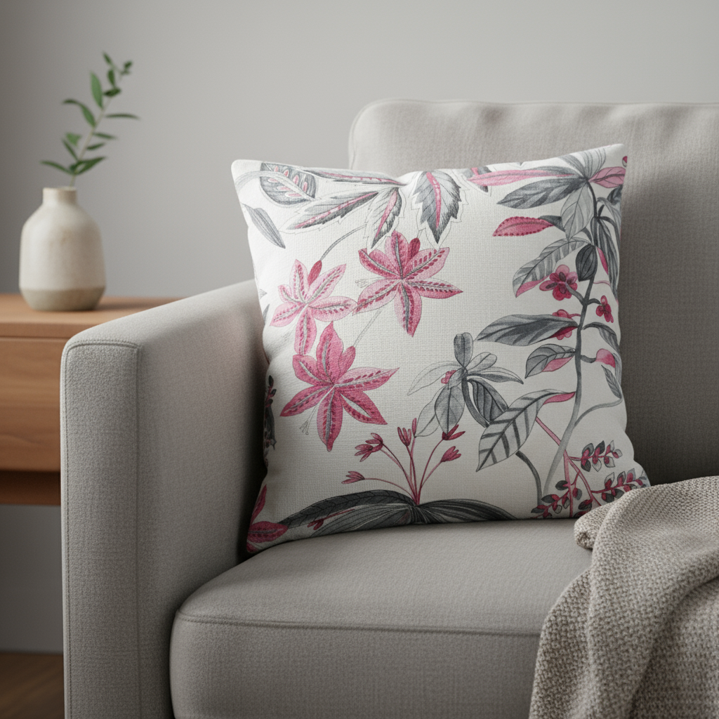 Housse de coussin floral