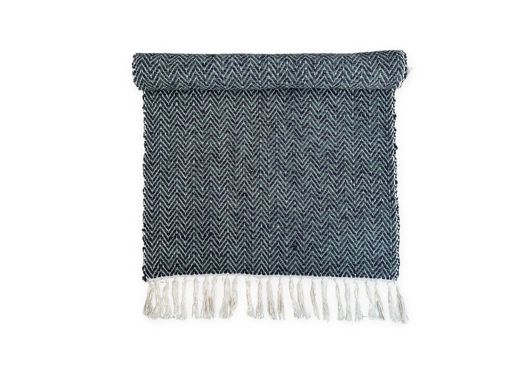 Descente de lit chevron en laine  Beige / Gris