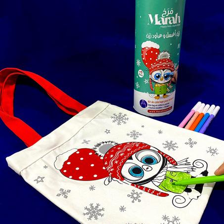 Le Pinguin, tote Bag à colorier avec des feutres lavables
