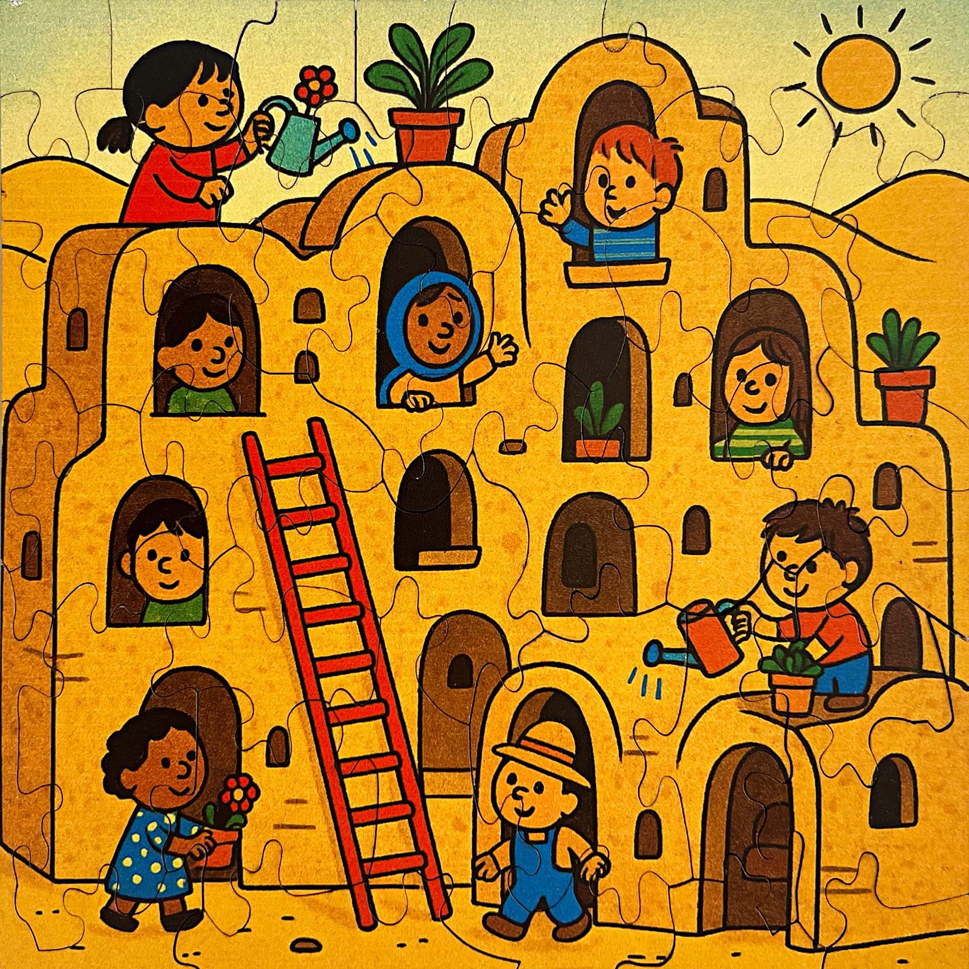 Puzzle en bois – Miniature Ksar Garden – Whispers of Tunisia
