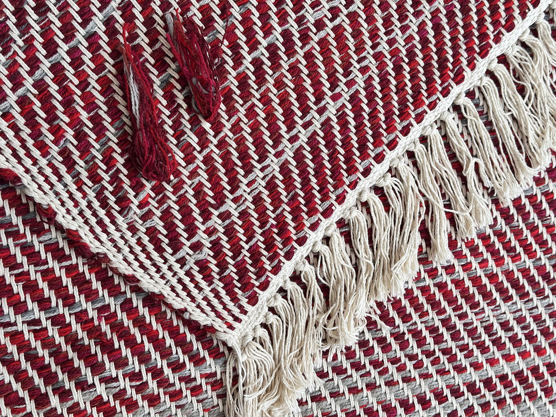 Descente de lit chinée Rouge / Gris