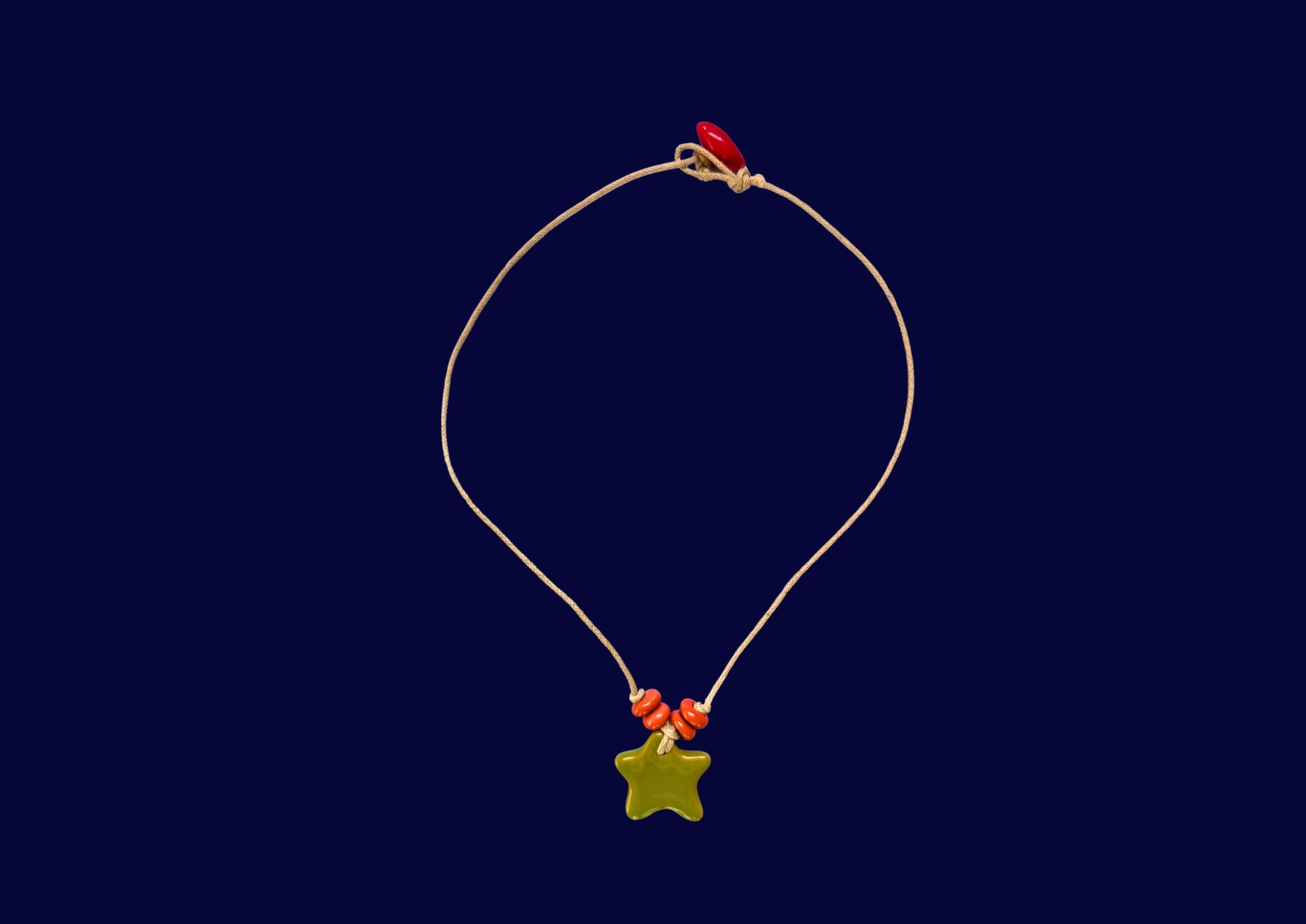 Collier Etoile en céramique vert