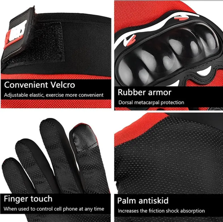 Gants de moto Respirant Plein Doigt Racing Dur Shell