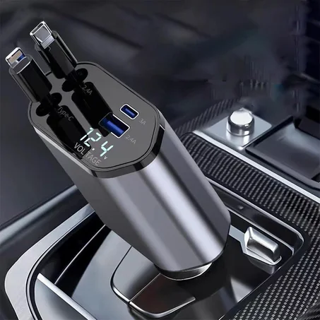 🚗 4-in-1 Car Charger 120W-شاحن سيارة 4 في 1 بقوة 120 واط