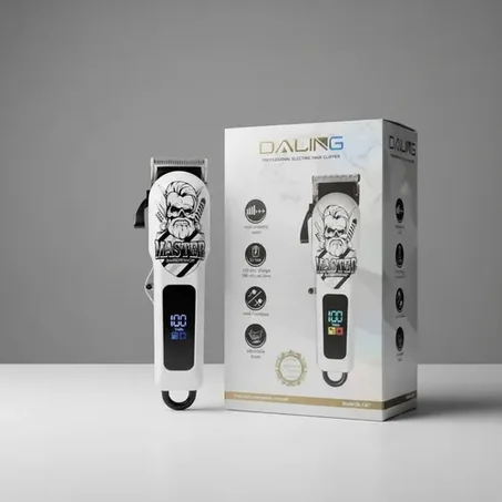 Professional Hair Clipper & Beard Trimmer – White & Black