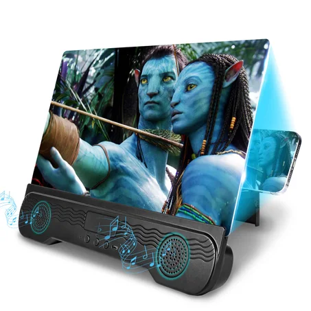 12D Bluetooth Screen Amplifier with Audio Speaker-مكبر شاشة للهاتف 12D مع سماعة بلوتوث