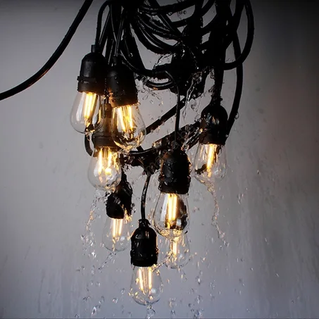 Outdoor Waterproof LED String Lights (Edison Bulb Style)-سلسلة إضاءة خارجية مقاومة للماء – لمبات إيديسون