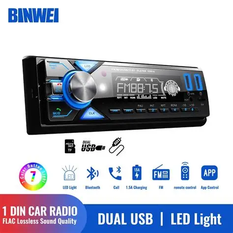 BINWEI 1 DIN Bluetooth Car MP3 Player Radio (FM / USB / SD / AUX) - مشغل MP3 للسيارة BINWEI مع بلوتوث – راديو FM (1 DIN)