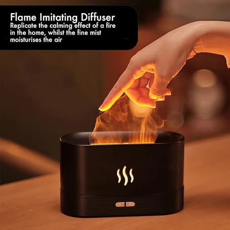 Imitation Flame Aromatherapy Diffuser & Air Humidifier (LED – 5 Colors) -جهاز تعطير وترطيب الهواء بتأثير اللهب مع إضاءة LED (5 ألوان)