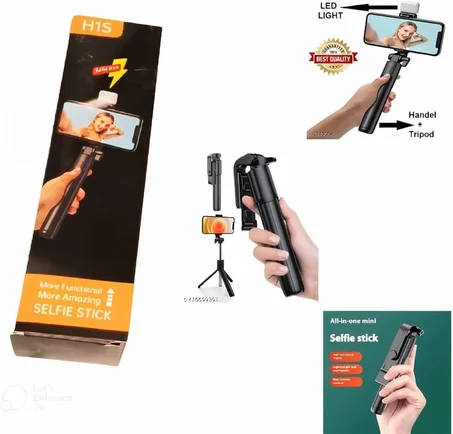 Mini All-in-One Selfie Stick Tripod (Portable & Foldable) - عصا سيلفي صغيرة 2 في 1 مع حامل ثلاثي (قابلة للطي)