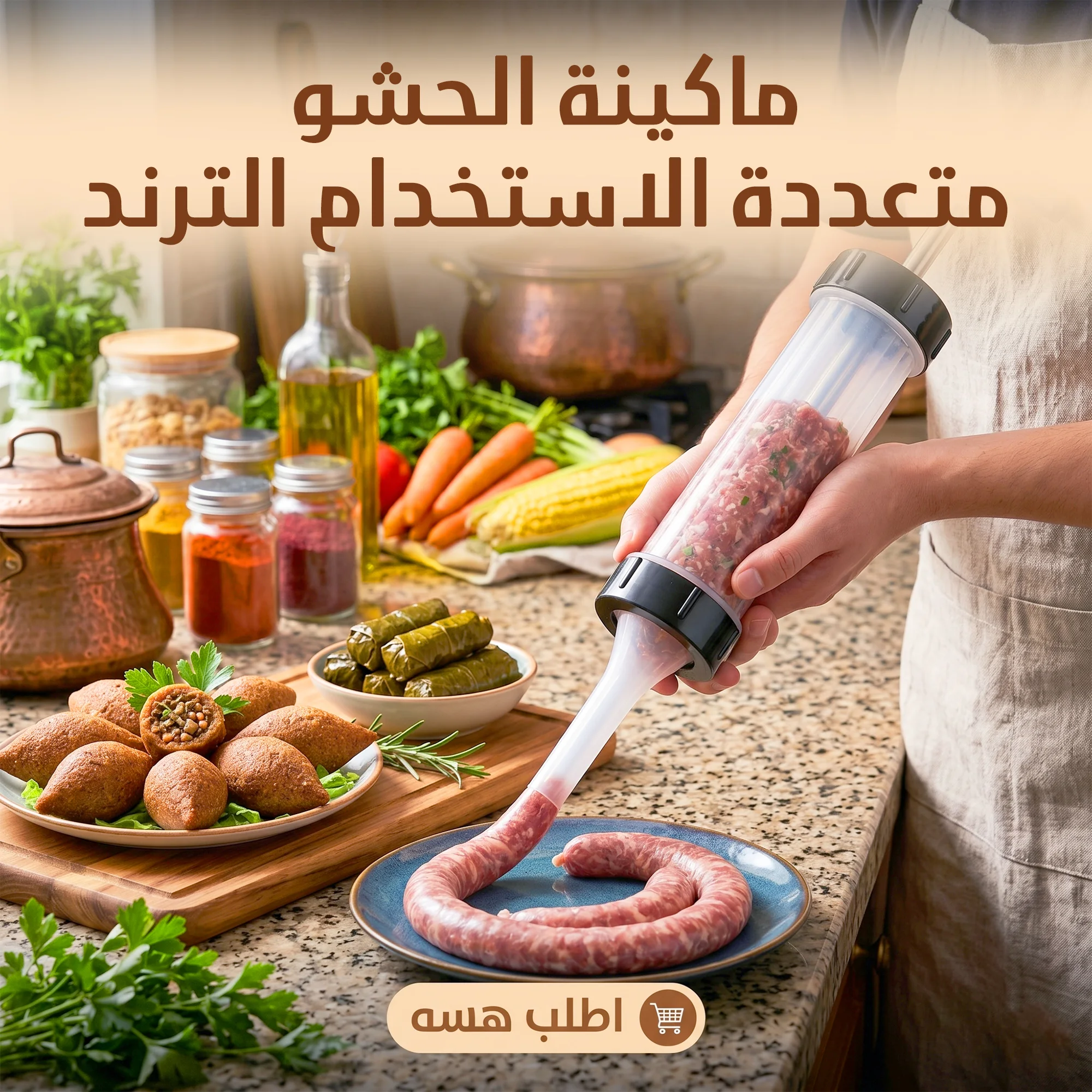ماكينة حشو السجق والمومبار – نتائج احترافية بسهولة في مطبخك 🌭✨