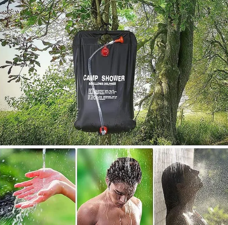 Douche Portable Solaire, 20 Litres. Pour l'extérieur. Pliant. Bain et autre en plein air. Multifonctionnelle