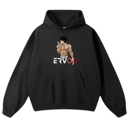 OVERSIZED BLACK HOODIE BAKI
