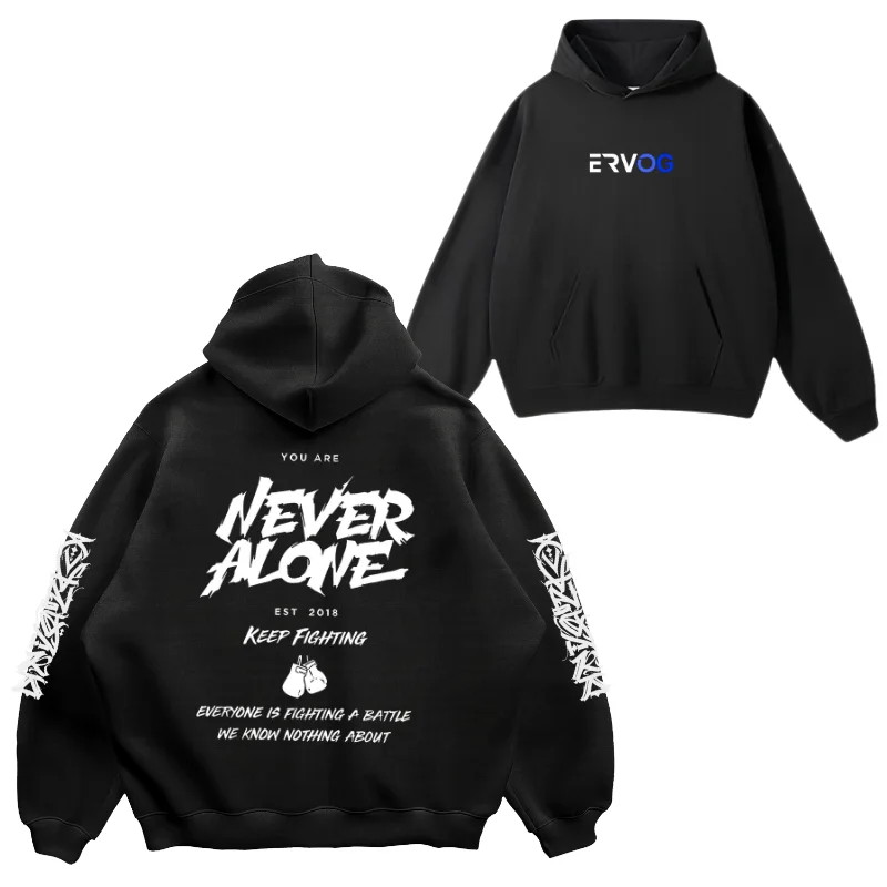 OVERSIZED HOODIE NEVER ALONE
