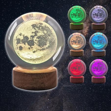 الكرة البلورية القمرية – قمر متغير الألوان ✨الحجم الكبير✨