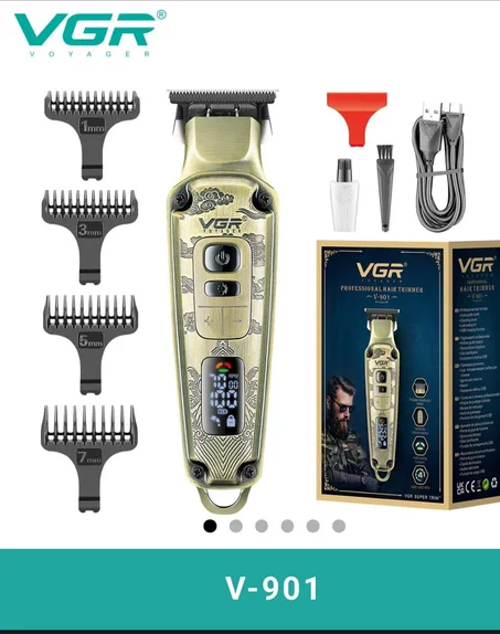 VGR ماكينة تشذيب الشعر لاسلكي احترافي حلاق آلة قص الشعر كهربائي مكينة حلاقة الشعر عرض رقمي ماكينة تشذيب للرجال V-901