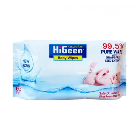 مناديل مبللة للأطفال بخلاصة الجريب فروت, 66 قطعة من هايجين – Higeen Baby Wipes With Grapefruit Seed Extract, 66 Pieces