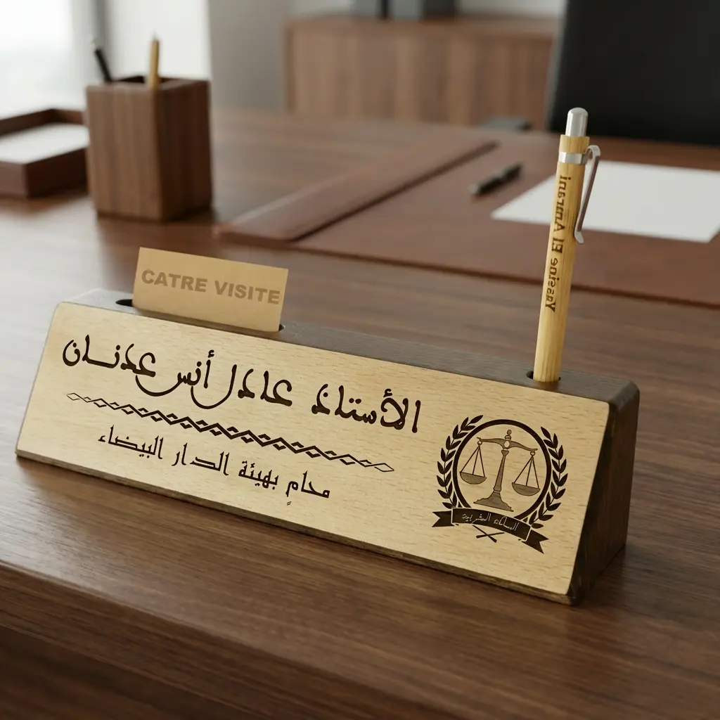 Plaque signalétique en bois naturel