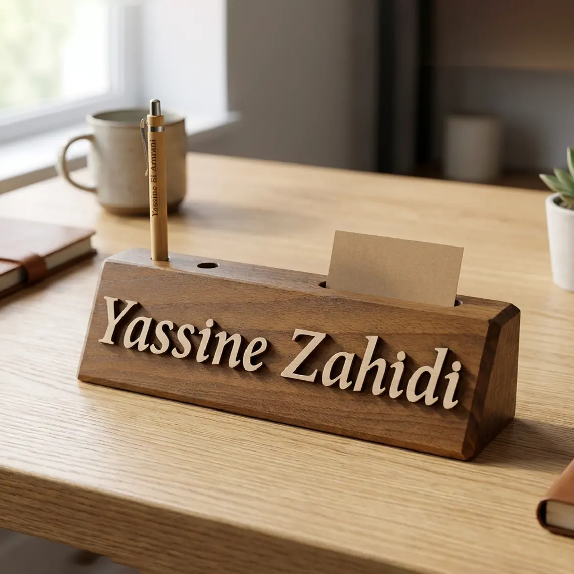 Plaque signalétique en bois