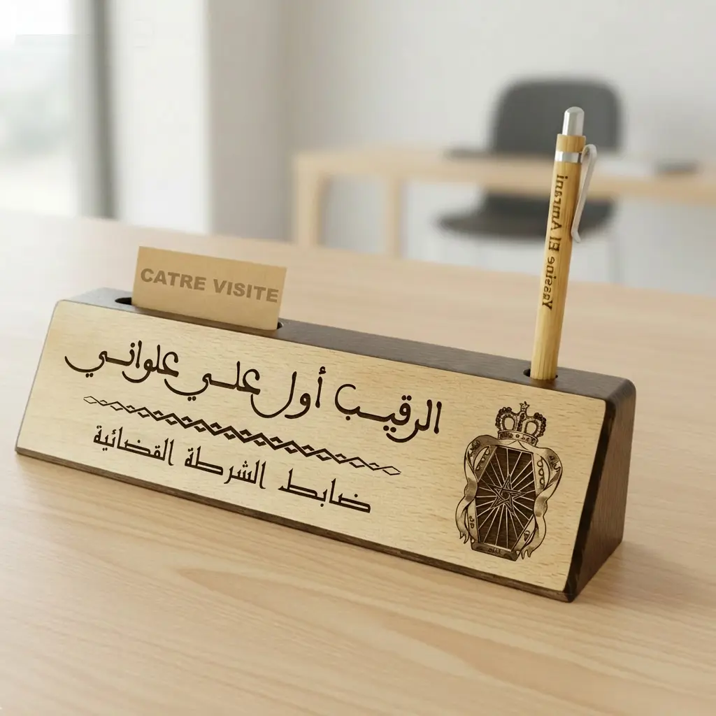 Plaque signalétique en bois naturel