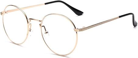 Gafas de sol clásicas Ottery con montura de metal redonda y lentes transparentes para mujeres y hombres, doradas 2, talla M