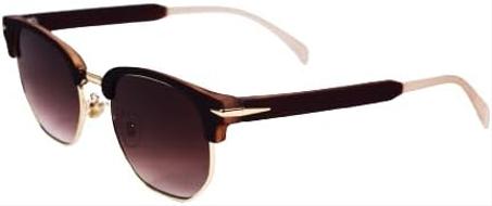 Gafas de sol SG271 de media montura para hombre, color marrón y lentes marrones, talla 45