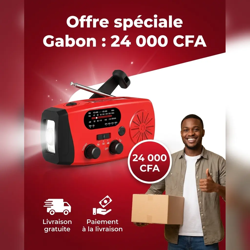 Radio d’Urgence à Manivelle 4-en-1