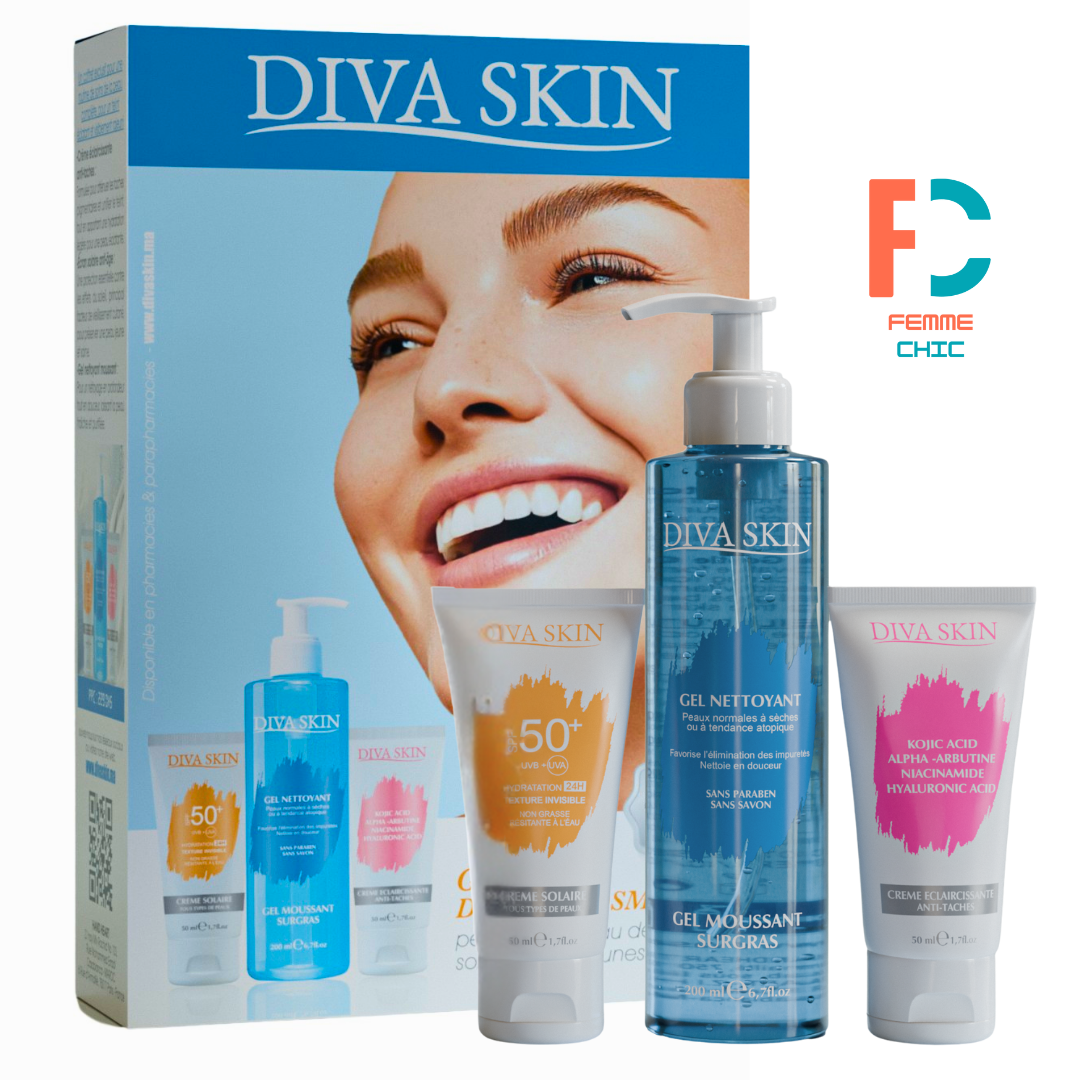 🌸 باك DIVA SKIN – عناية متكاملة للبشرة + حماية من الشمس SPF 50+