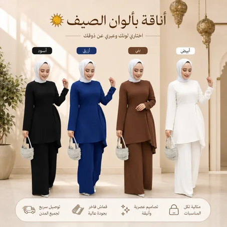 طقم صيفي أنيق بقصة عصرية