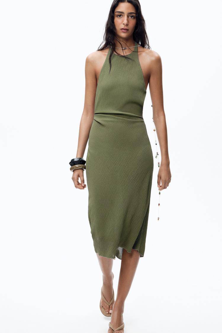 ROBE HALTER TEXTURÉE