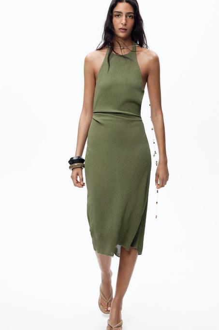 ROBE HALTER TEXTURÉE