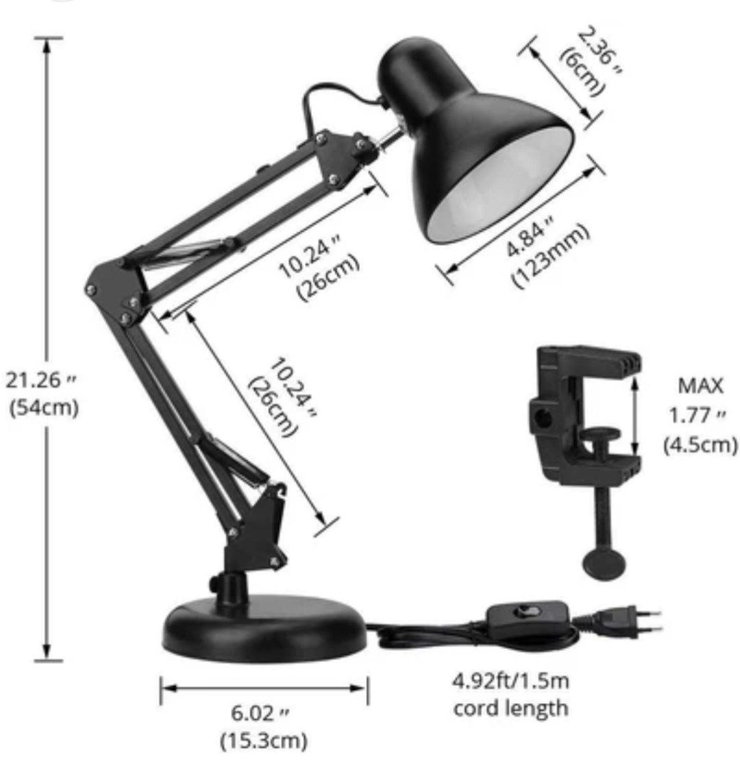 Lampe de bureau de manucure avec bras flexible/pivotant