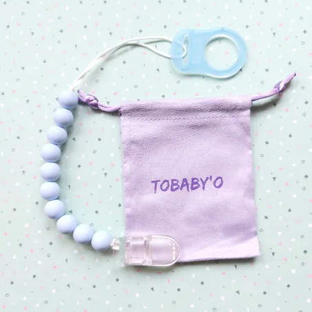 Attache Tétine en Silicone Bleu dragée