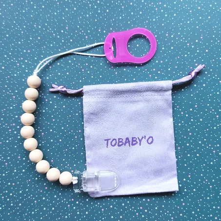 Attache Tétine en Silicone Blanc Navajo