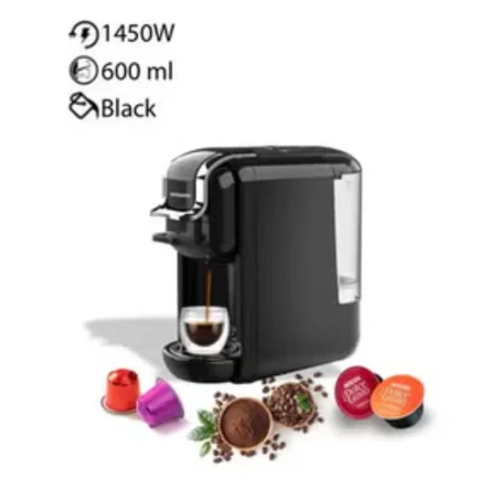 ماكينة تحضير قهوة إسبريسو 3 في 1 متعددة الكبسولات 600 ml 1450 W SCM-4969 أسود