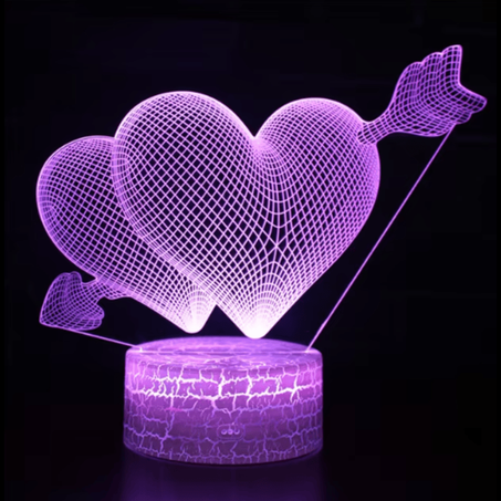 مصباح ليلي جديد من الأكريليك ثلاثي الأبعاد بجانب السرير هدية عيد الحب مصباح ليلي ثلاثي الأبعاد لغرفة النوم