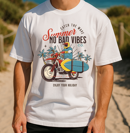 T-shirt Oversized Summer no bad vibes