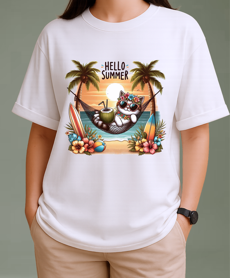 T-shirt Oversized Hello summer