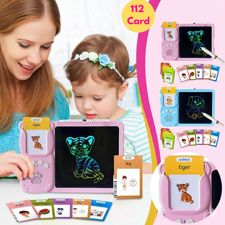 جهاز التعليم المبكّر للأطفال - بطاقات تعليمية مع لوح للرسم 🎓
