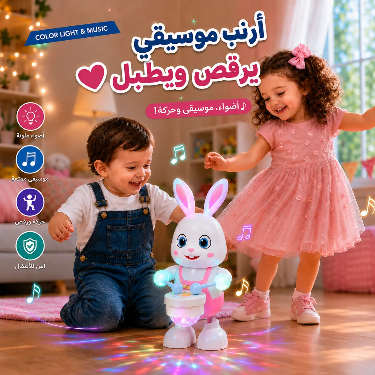 دُمية الأرنب الراقص - موسيقى، رقص وفرحة للأطفال 🥰🐰