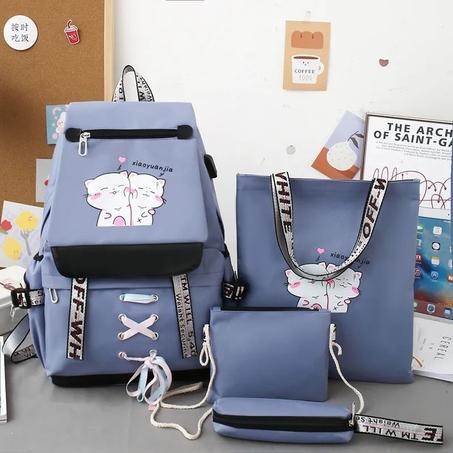 حقائب مدرسية 4 قطع  (تصميم كوري ^_^)