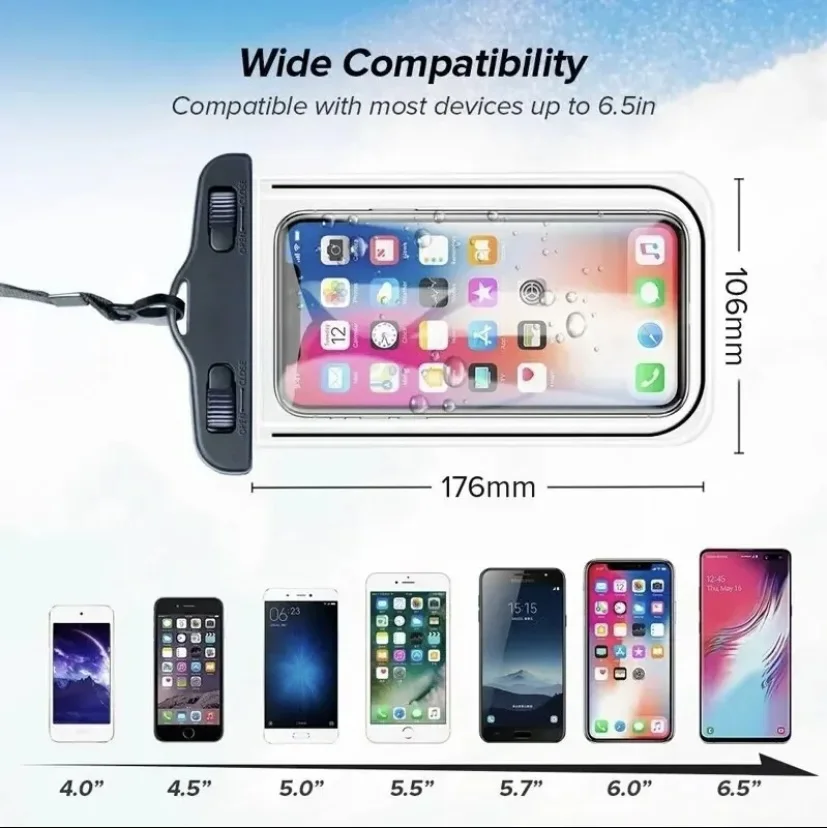 جراب هاتف عالمي مقاوم للماء ، حقيبة حماية تحت الماء ، لهاتف iphone 12 pro ، xs ، max ، xr ، x