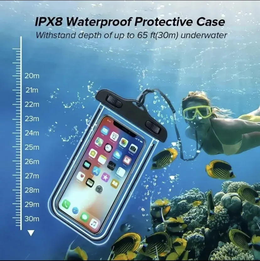 جراب هاتف عالمي مقاوم للماء ، حقيبة حماية تحت الماء ، لهاتف iphone 12 pro ، xs ، max ، xr ، x
